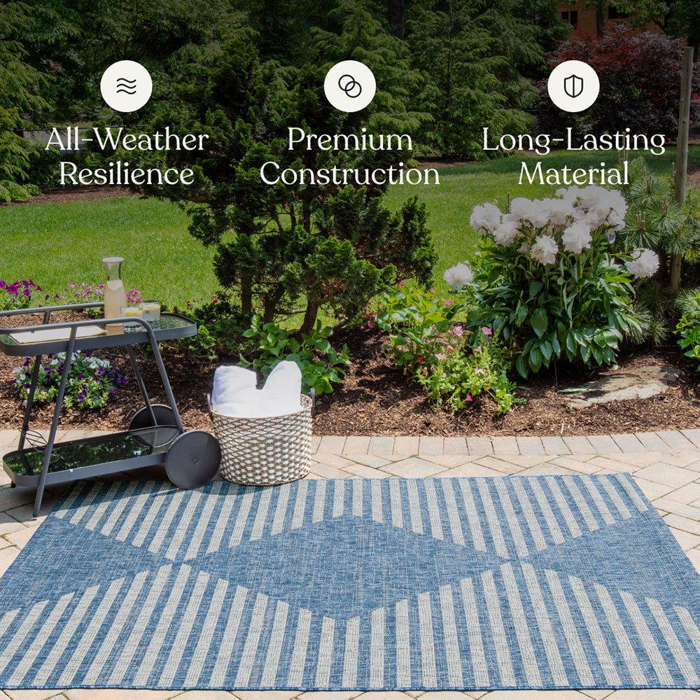 Villa Outdoor Rug Cavallo Blue - Hose-Washable