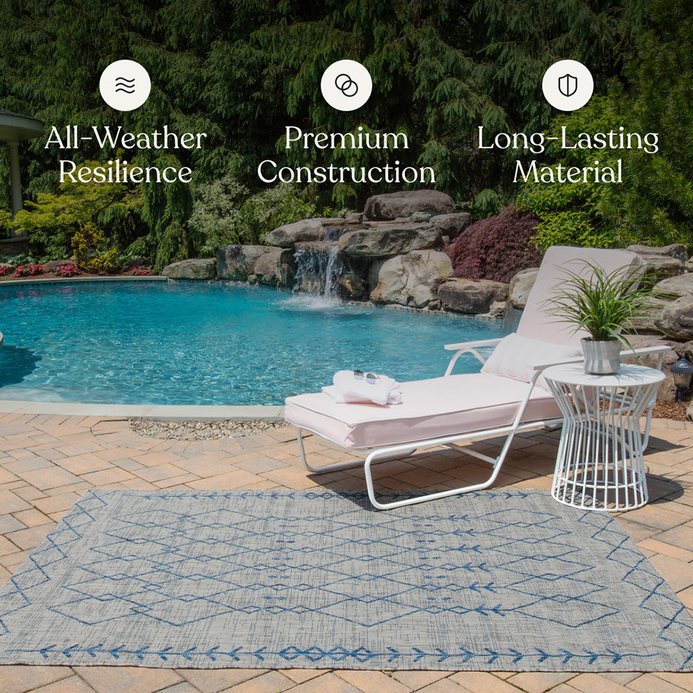 Villa Outdoor Rug Monaco Grey - Hose-Washable