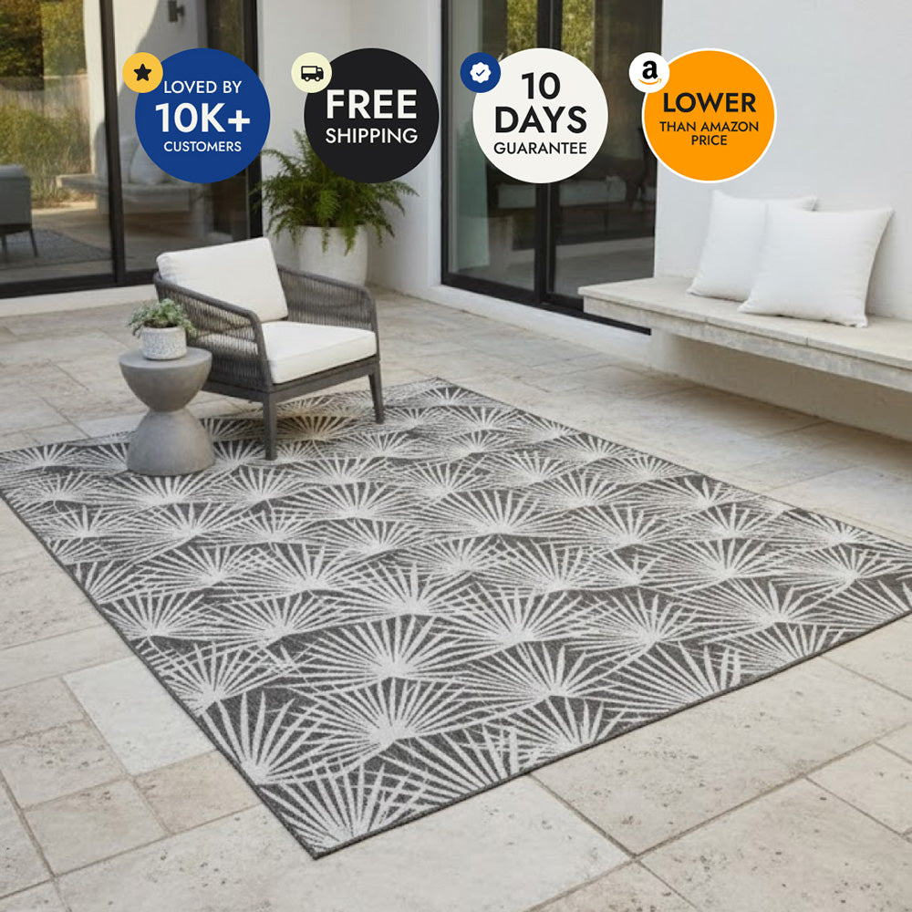 Villa Outdoor Rug Sorrento Charcoal - Hose-Washable