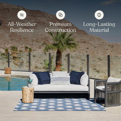 Villa Outdoor Rug Turin Blue - Hose-Washable