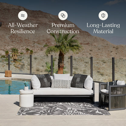 Villa Outdoor Rug Salerno Charcoal - Hose-Washable