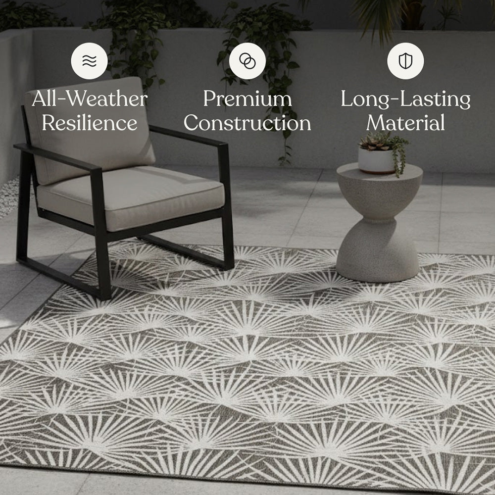 Villa Outdoor Rug Sorrento Charcoal - Hose-Washable
