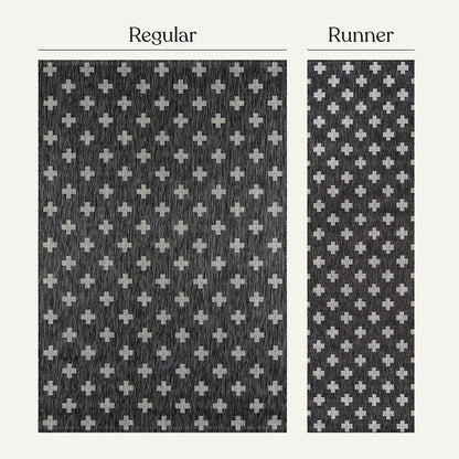 Villa Outdoor Rug Umbria Charcoal - Hose-Washable