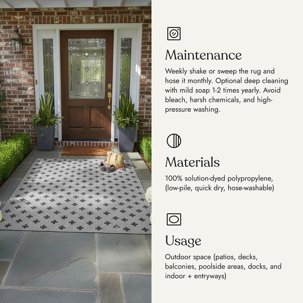 Villa Outdoor Rug Umbria Grey - Hose-Washable
