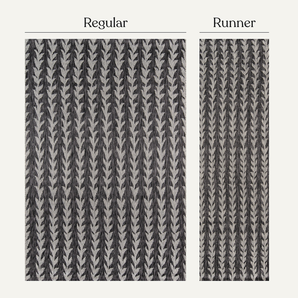 Villa Outdoor Rug Amalfi Charcoal - Hose-Washable & Stain-Resistant
