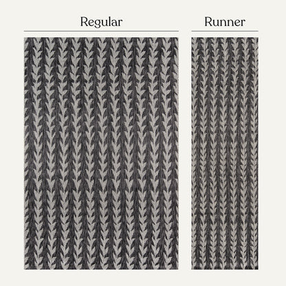 Villa Outdoor Rug Amalfi Charcoal - Hose-Washable & Stain-Resistant