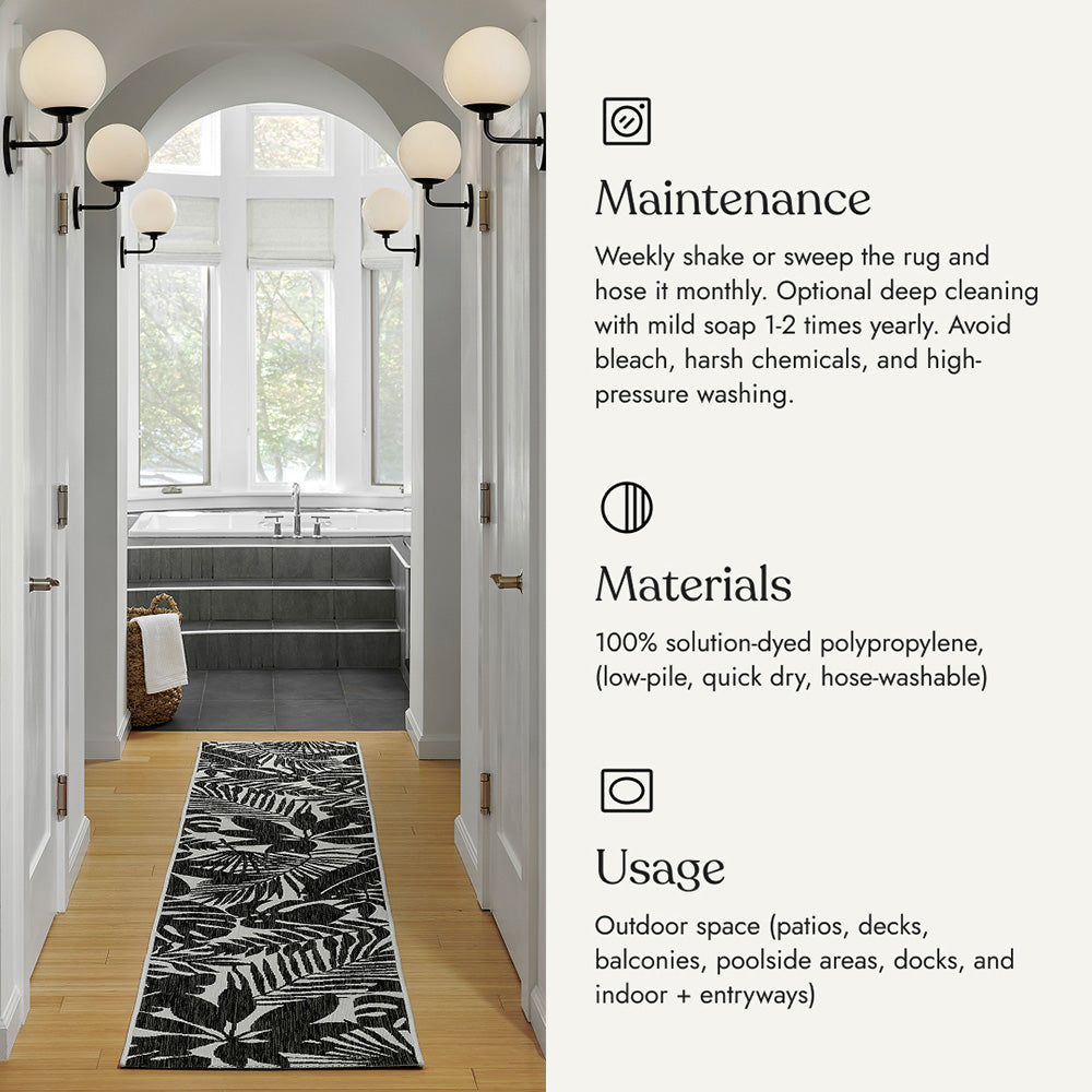 Villa Outdoor Rug Salerno Charcoal - Hose-Washable