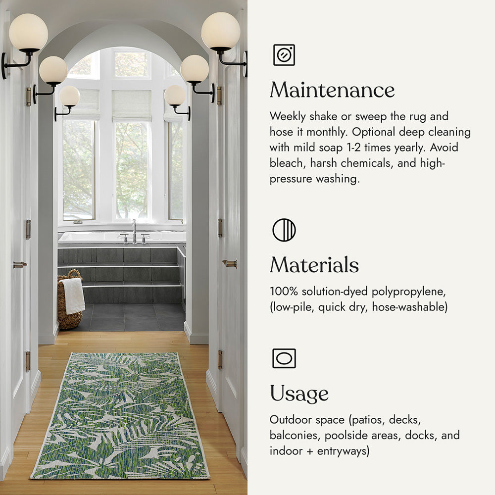 Villa Outdoor Rug Salerno Green - Hose-Washable