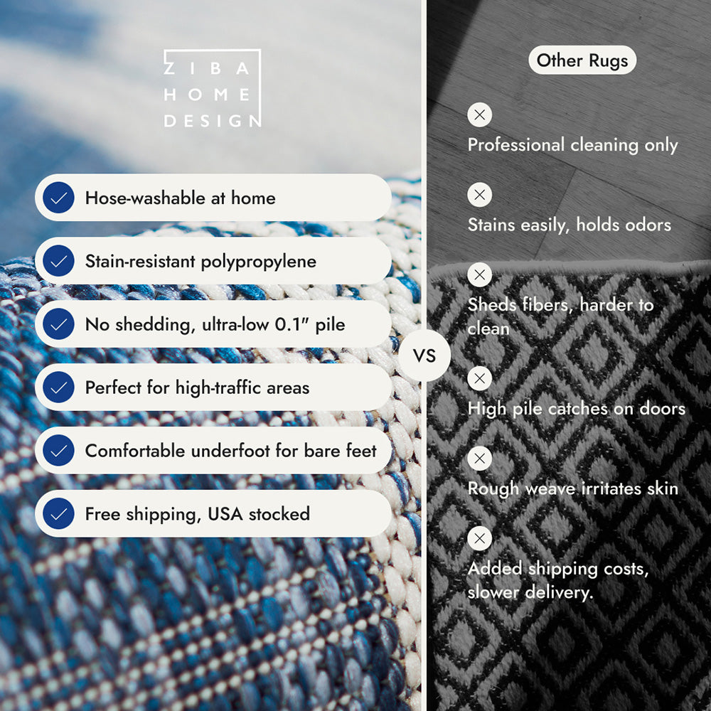 Villa Outdoor Rug Cavallo Blue - Hose-Washable