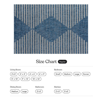 Villa Outdoor Rug Cavallo Blue - Hose-Washable