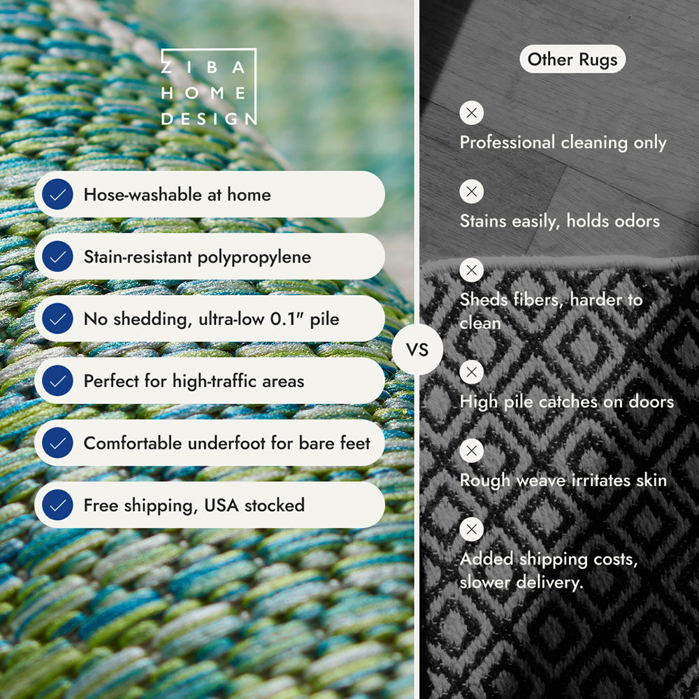 Villa Outdoor Rug Salerno Green - Hose-Washable