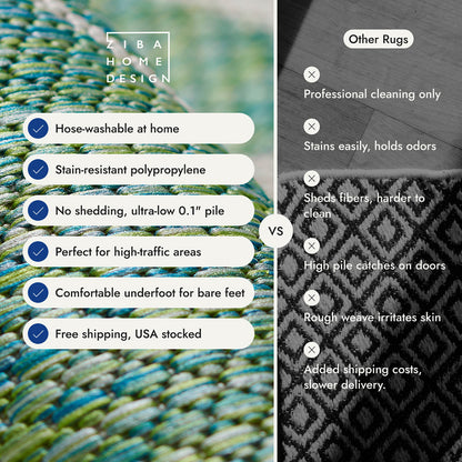 Villa Outdoor Rug Salerno Green - Hose-Washable