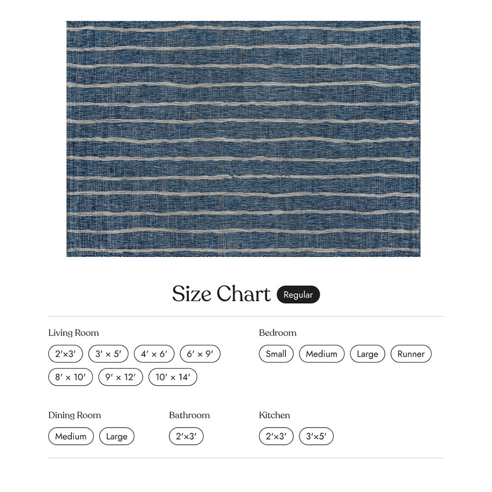 Villa Outdoor Rug Sicily Blue - Hose-Washable