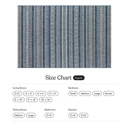 Villa Outdoor Rug Tuscany Blue - Hose-Washable & Stain-Resistant