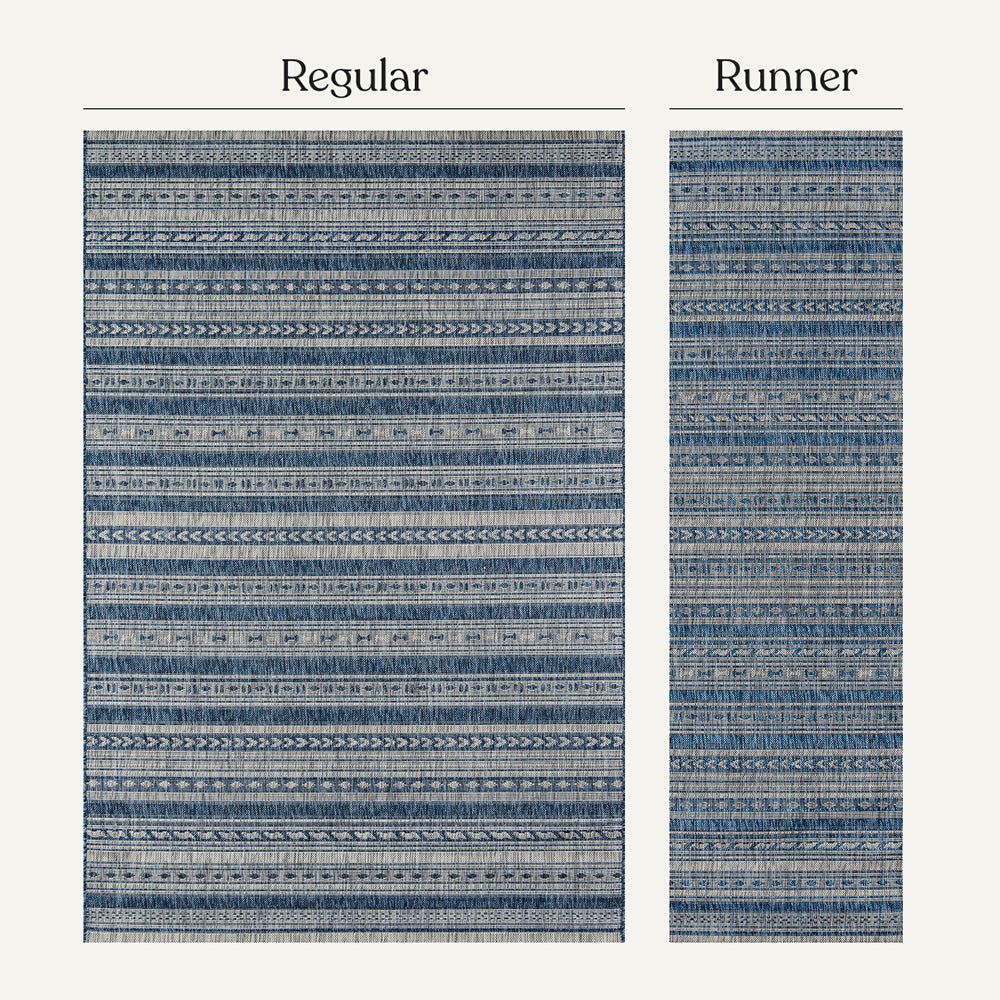 Villa Outdoor Rug Tuscany Blue - Hose-Washable & Stain-Resistant