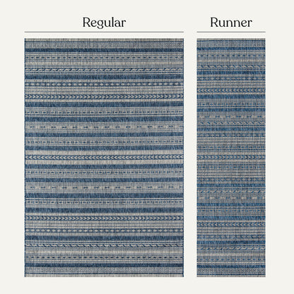 Villa Outdoor Rug Tuscany Blue - Hose-Washable & Stain-Resistant