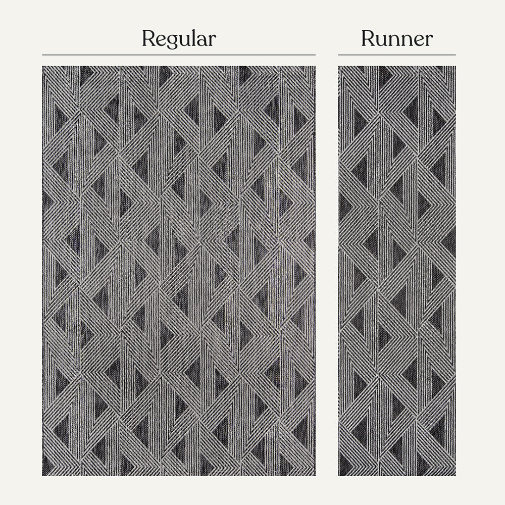 Villa Outdoor Rug Como Charcoal - Hose-Washable & Stain-Resistant
