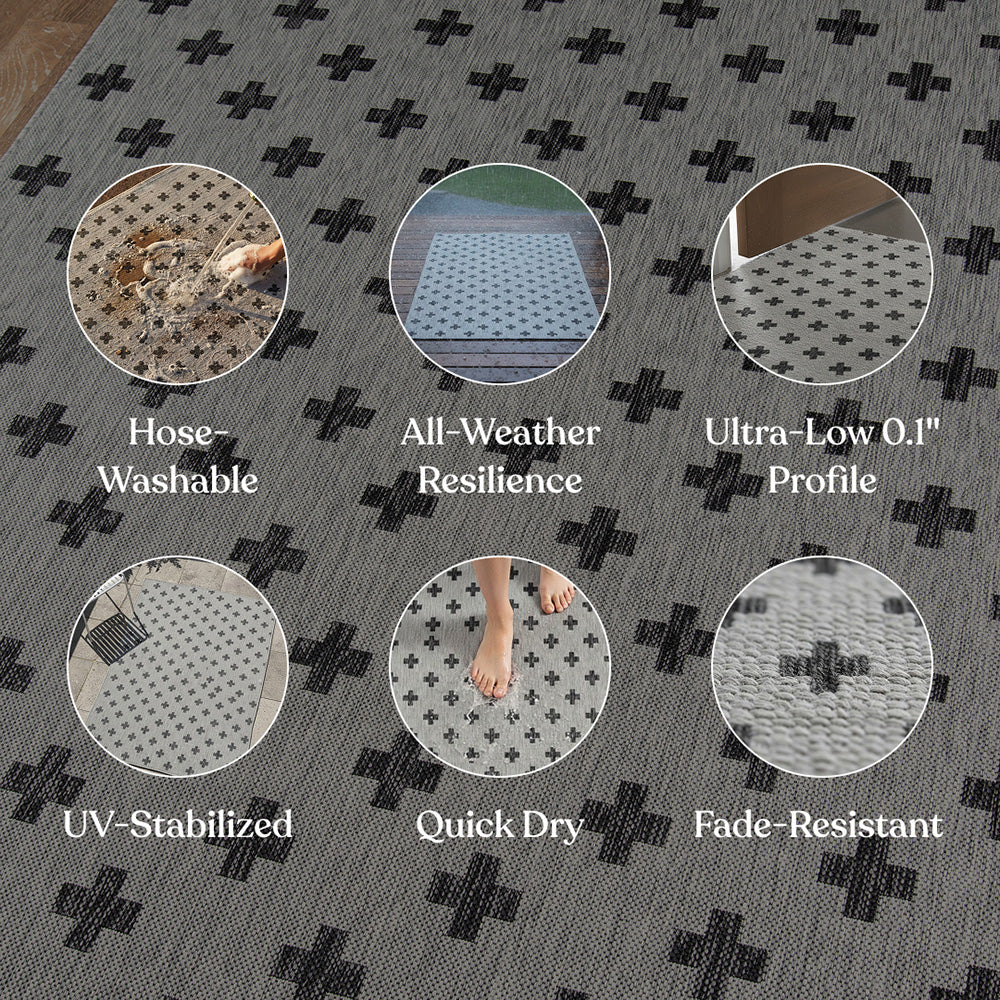 Villa Outdoor Rug Umbria Grey - Hose-Washable