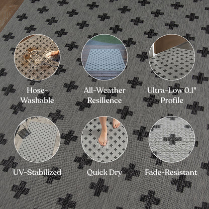 Villa Outdoor Rug Umbria Grey - Hose-Washable