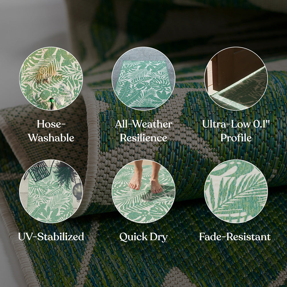 Villa Outdoor Rug Salerno Green - Hose-Washable