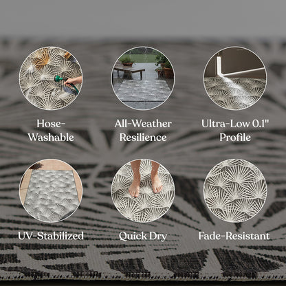 Villa Outdoor Rug Sorrento Charcoal - Hose-Washable
