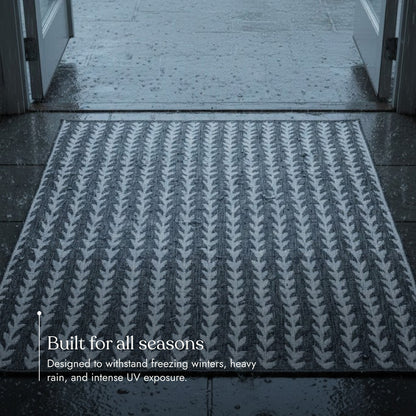Villa Outdoor Rug Amalfi Charcoal - Hose-Washable & Stain-Resistant