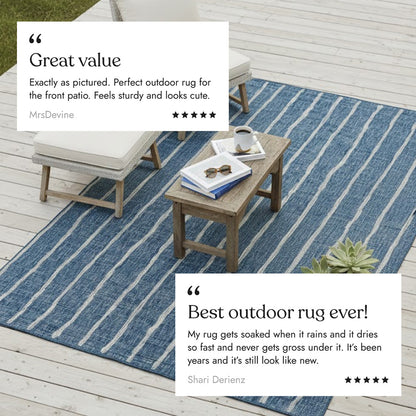 Villa Outdoor Rug Sicily Blue - Hose-Washable