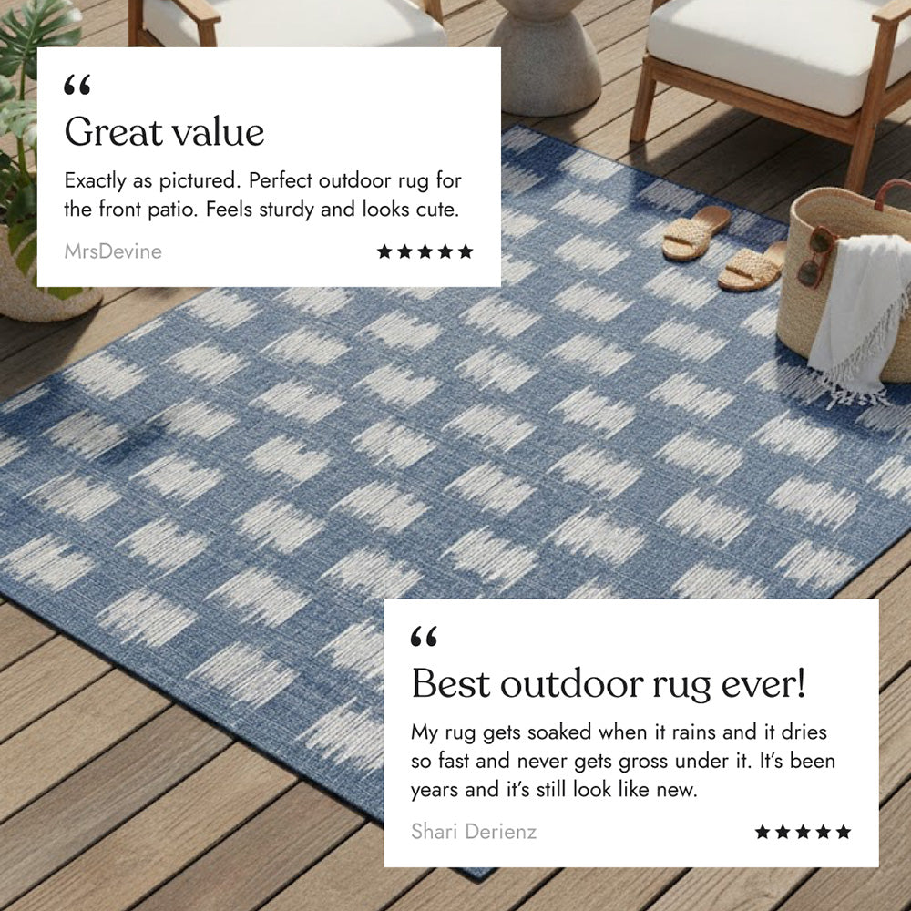 Villa Outdoor Rug Turin Blue - Hose-Washable