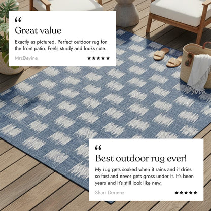Villa Outdoor Rug Turin Blue - Hose-Washable