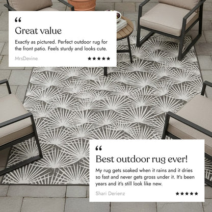 Villa Outdoor Rug Sorrento Charcoal - Hose-Washable