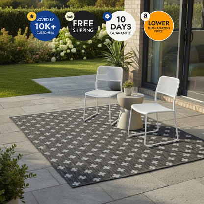 Villa Outdoor Rug Umbria Charcoal - Hose-Washable