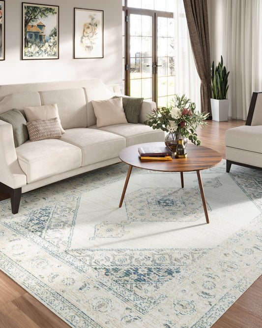 Isabella 10 Blue Soft-Touch Vintage Rug