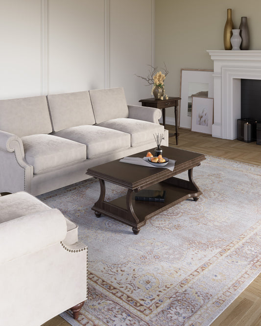 Isabella 1 Grey Vintage Pastel Rug