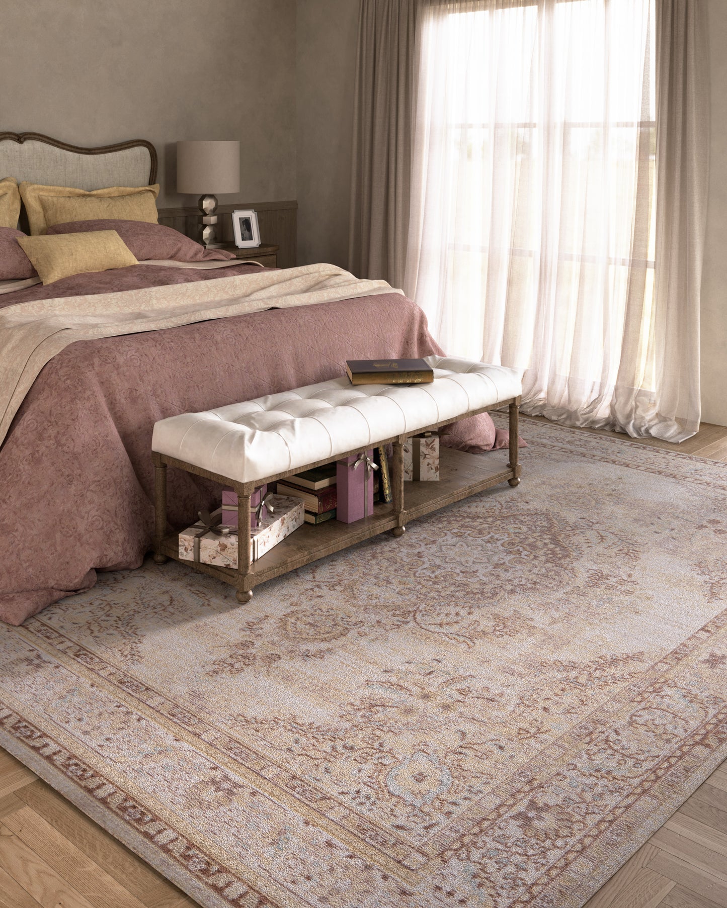 Isabella 1 Ivory Soft-Touch Vintage Rug