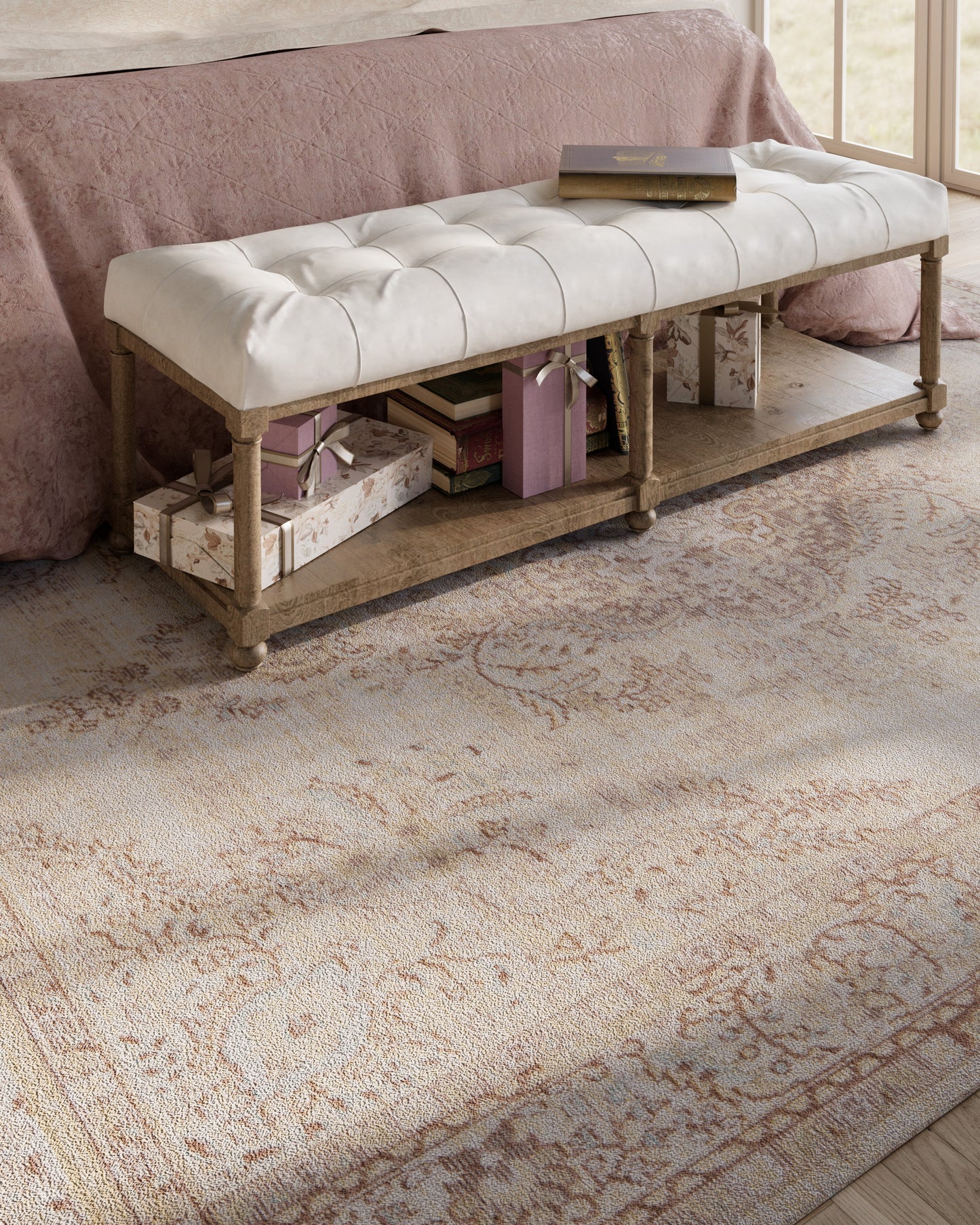 Isabella 1 Ivory Soft-Touch Vintage Rug