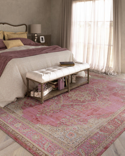 Isabella 1 Pink Soft-Touch Vintage Rug
