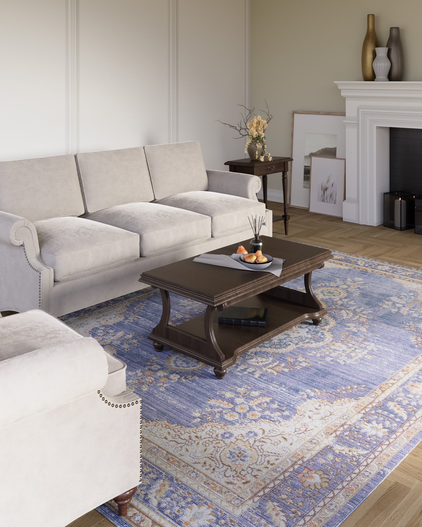 Isabella 1 Periwinkle Soft-Touch Vintage Rug