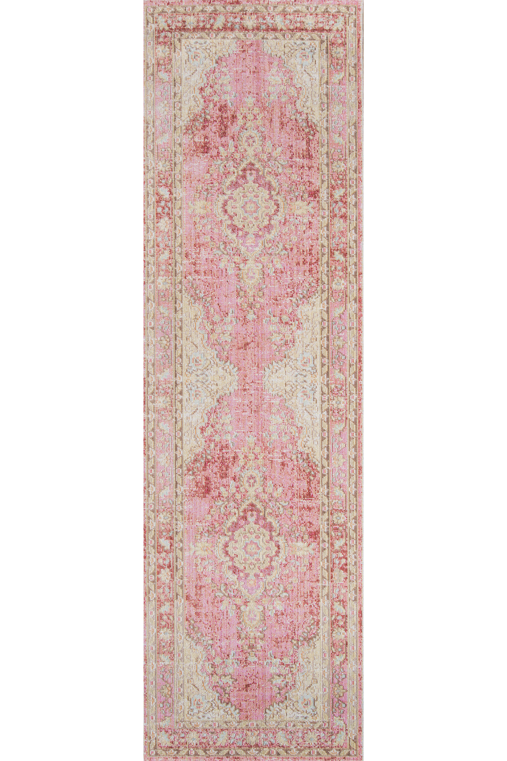 Isabella 1 Pink Soft-Touch Vintage Rug