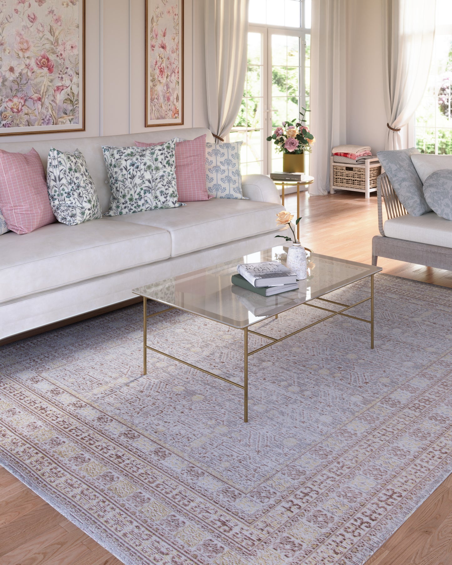 Isabella 2 Grey Soft-Touch Vintage Rug