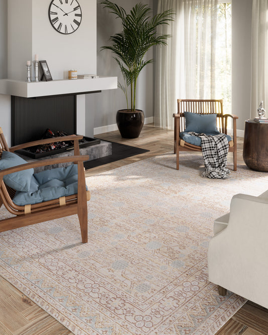 Isabella 3 Blue Soft-Touch Vintage Rug