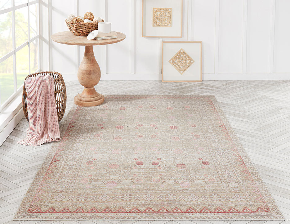 Isabella 3 Pink Vintage Pastel Rug