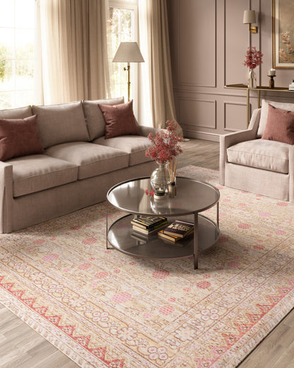 Isabella 3 Pink Soft-Touch Vintage Rug