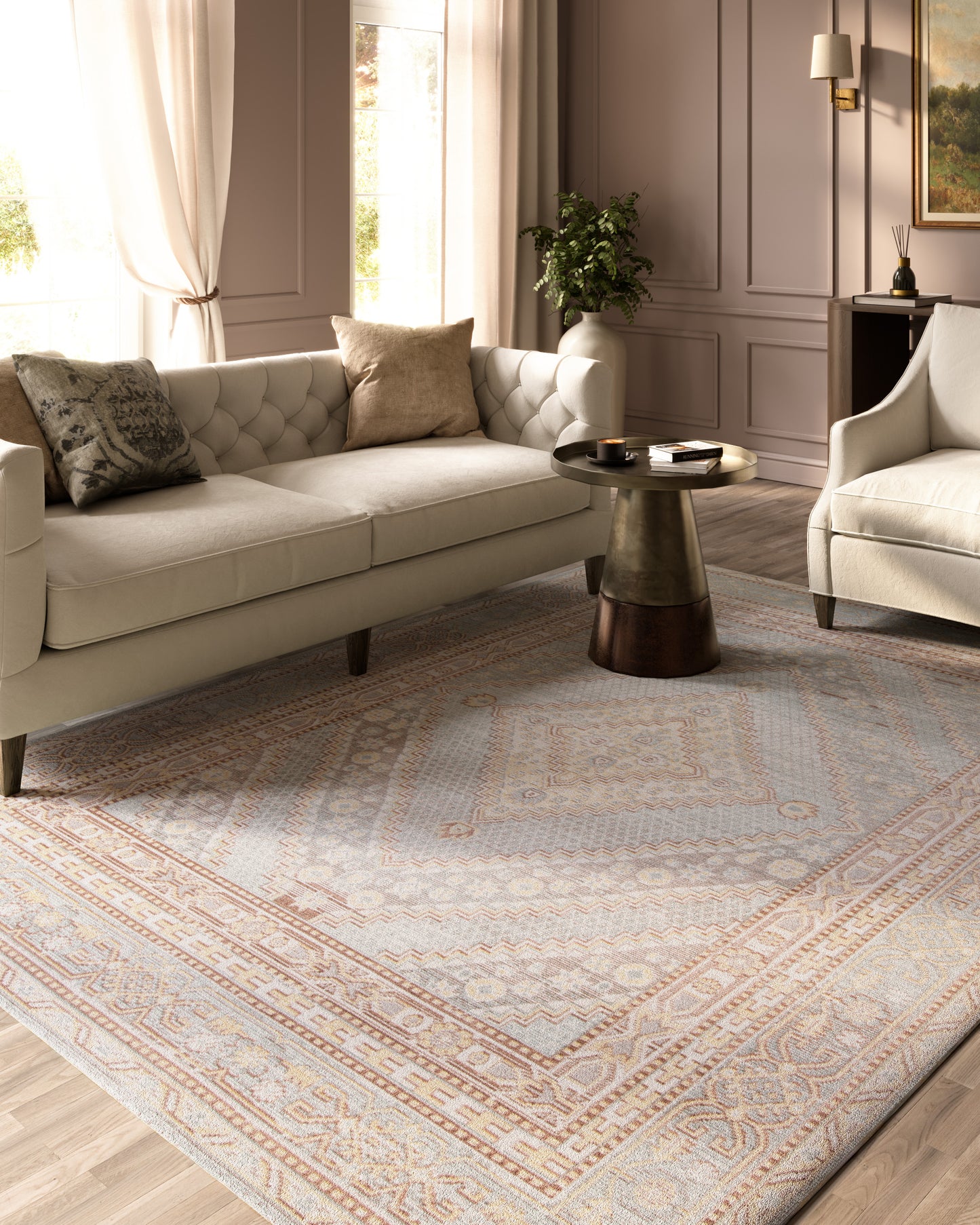 Isabella 7 Grey Soft-Touch Vintage Rug