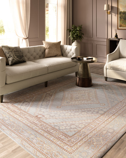 Isabella 7 Grey Vintage Pastel Rug