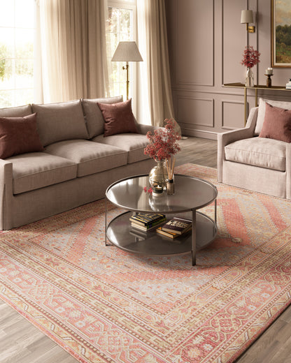 Isabella 7 Pink Soft-Touch Vintage Rug