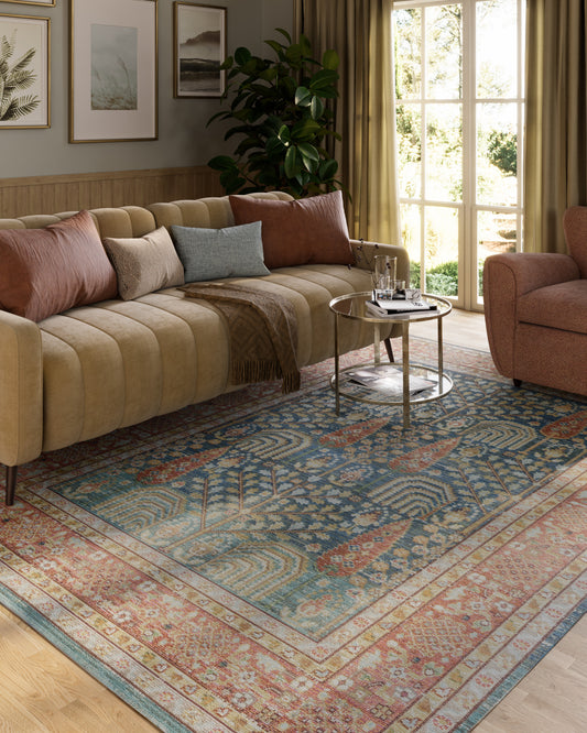 Isabella 8 Blue Soft-Touch Vintage Rug