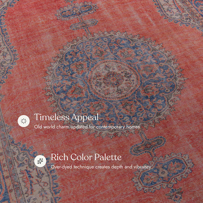 Afshar 12 Red No-Shed Washable Rug