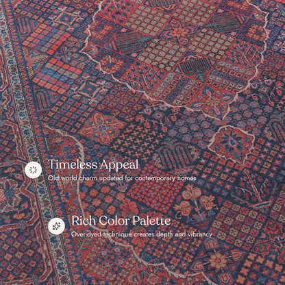 Afshar 10 Navy No-Shed Washable Rug