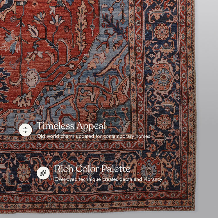Afshar 37 Red No-Shed Washable Rug