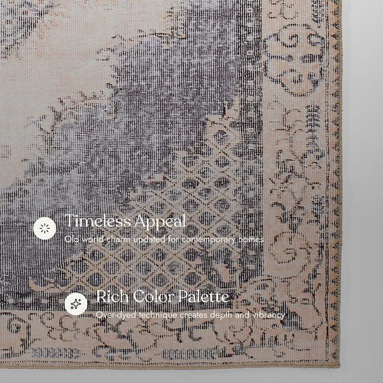 Afshar 35 Denim No-Shed Washable Rug